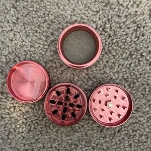 4 Pieces Chromium Alloy Tobacco Herb Spice Grinder Pink